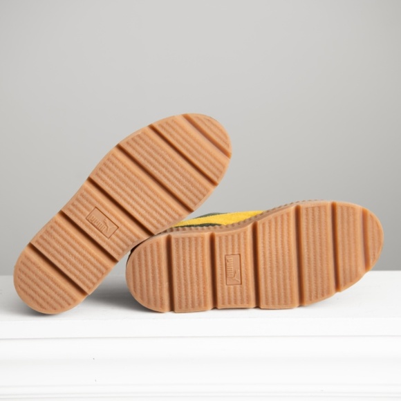 Puma x Rihanna Fenty NEW! Creeper Platform Shoes Lace-Up Green Suede Leather Sz9 - Picture 7 of 8